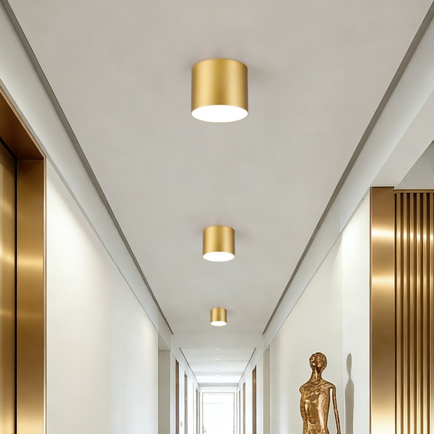 Immax NEO 07317L - Candeeiro de tecto LED dimerizável RONDATE LED/18W/230V Ø 11,5 cm Wi-Fi Tuya dourado