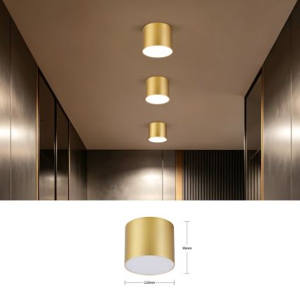Immax NEO 07317L - Candeeiro de tecto LED dimerizável RONDATE LED/18W/230V Ø 11,5 cm Wi-Fi Tuya dourado
