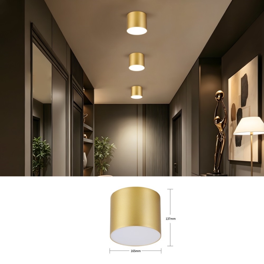 Immax NEO 07318L - Candeeiro de teto LED regulável RONDATE LED/32W/230V pr. 16,5 cm Wi-Fi Tuya dourado