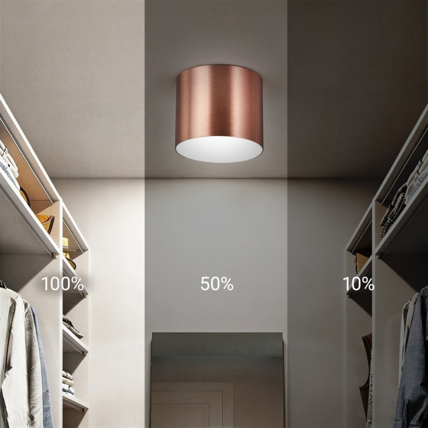 Immax NEO 07319L - Plafon LED dimerizável RONDATE LED/18W/230V Ø 11,5 cm Wi-Fi Tuya ouro rosé