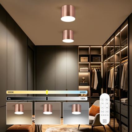 Immax NEO 07320L - Luminária de teto LED dimerizável RONDATE LED/32W/230V Ø 16,5 cm Wi-Fi Tuya ouro rosé