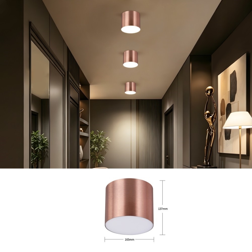 Immax NEO 07320L - Luminária de teto LED dimerizável RONDATE LED/32W/230V Ø 16,5 cm Wi-Fi Tuya ouro rosé