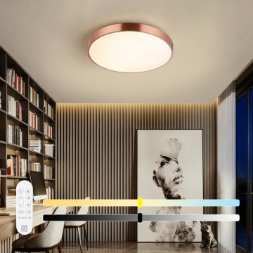 Immax NEO 07321L - Candeeiro de tecto LED dimerizável NEO LITE SEMPLICI LED/36W/230V Ø 40 cm acabamento em cobre + comando remoto