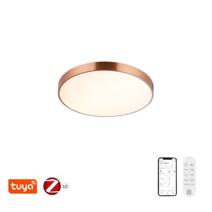 Immax NEO 07321L - Luminária de teto LED dimerizável NEO LITE SEMPLICI LED/36W/230V Ø 40 cm Tuya ouro rosé + controlo remoto