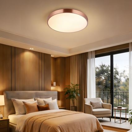 Immax NEO 07321L - Luminária de teto LED dimerizável NEO LITE SEMPLICI LED/36W/230V Ø 40 cm Tuya ouro rosé + controlo remoto