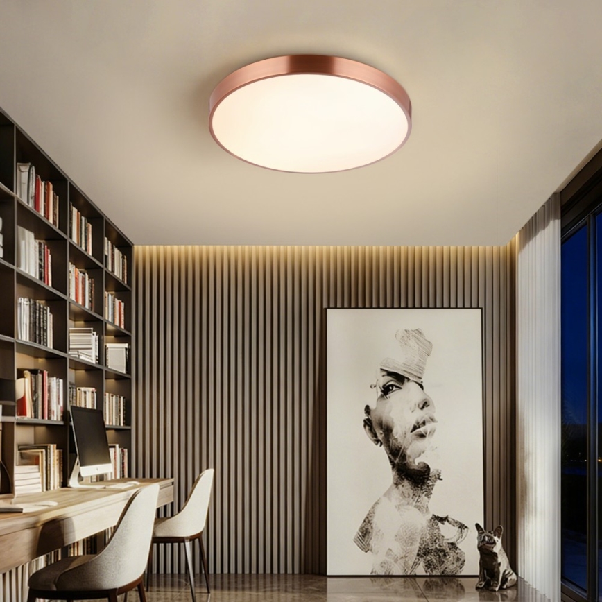 Immax NEO 07321L - Luminária de teto LED dimerizável NEO LITE SEMPLICI LED/36W/230V Ø 40 cm Tuya ouro rosé + controlo remoto