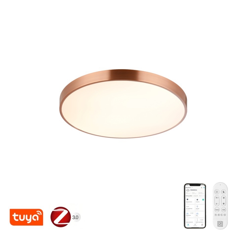 Immax NEO 07322L - Candeeiro de tecto LED dimerizável NEO LITE SEMPLICI LED/60W/230V Ø 60 cm Tuya ouro rosa + controlo remoto