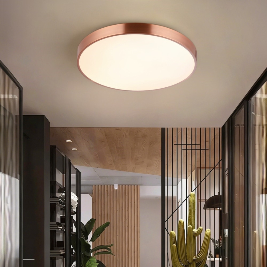 Immax NEO 07322L - Candeeiro de tecto LED dimerizável NEO LITE SEMPLICI LED/60W/230V Ø 60 cm Tuya ouro rosa + controlo remoto