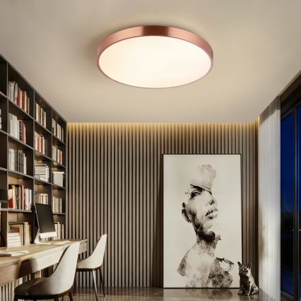 Immax NEO 07322L - Candeeiro de tecto LED dimerizável NEO LITE SEMPLICI LED/60W/230V Ø 60 cm Tuya ouro rosa + controlo remoto