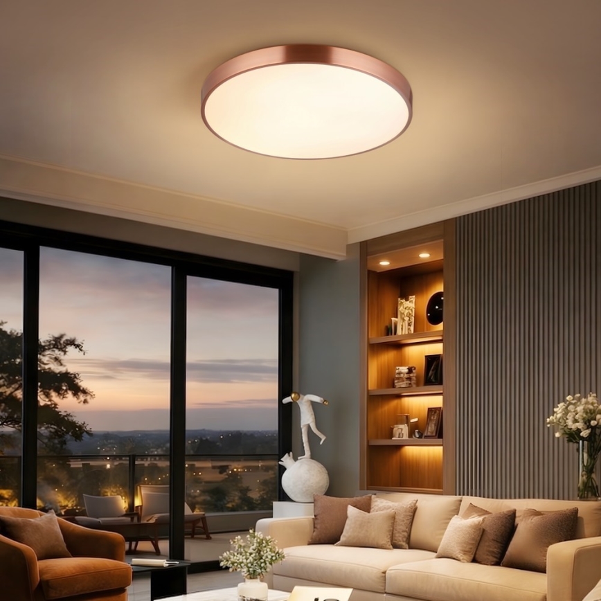 Immax NEO 07322L - Candeeiro de tecto LED dimerizável NEO LITE SEMPLICI LED/60W/230V Ø 60 cm Tuya ouro rosa + controlo remoto