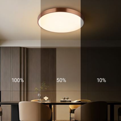 Immax NEO 07322L - Candeeiro de tecto LED dimerizável NEO LITE SEMPLICI LED/60W/230V Ø 60 cm Tuya ouro rosa + controlo remoto