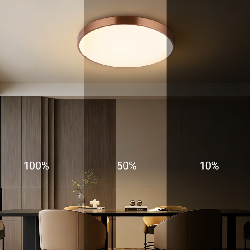 Immax NEO 07322L - Candeeiro de tecto LED dimerizável NEO LITE SEMPLICI LED/60W/230V Ø 60 cm Tuya ouro rosa + controlo remoto