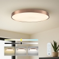 Immax NEO 07323L - Candeeiro de teto LED regulável SEMPLICI LED/96W/230V, diâmetro 80 cm, Wi-Fi Tuya, ouro rosé + comando remoto