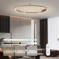 Immax NEO 07325-120C - Candeeiro de teto LED dimerizável FINO LED/72W/230V 120 cm Tuya ouro rosa + controlo remoto