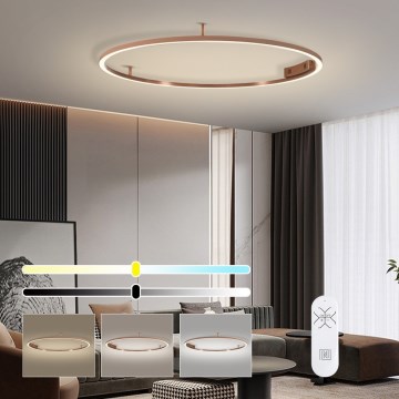 Immax NEO 07325-120C - Candeeiro de teto LED dimerizável FINO LED/72W/230V 120 cm Tuya ouro rosa + controlo remoto