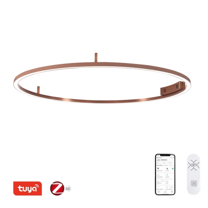 Immax NEO 07325-120C - Candeeiro de teto dimerizável FINO LED/72W/230V 120 cm Tuya ouro rosé + controlo remoto