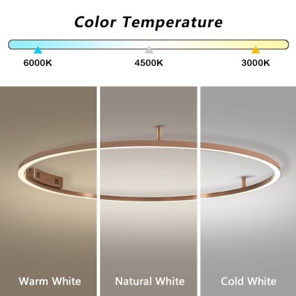 Immax NEO 07325-120C - Candeeiro de teto dimerizável FINO LED/72W/230V 120 cm Tuya ouro rosé + controlo remoto