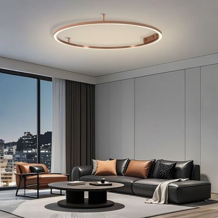 Immax NEO 07325-120C - Candeeiro de teto dimerizável FINO LED/72W/230V 120 cm Tuya ouro rosé + controlo remoto