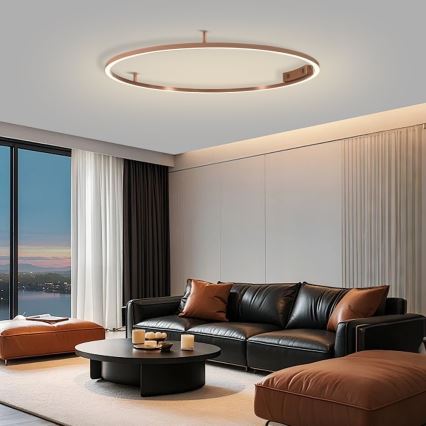 Immax NEO 07325-120C - Candeeiro de teto dimerizável FINO LED/72W/230V 120 cm Tuya ouro rosé + controlo remoto