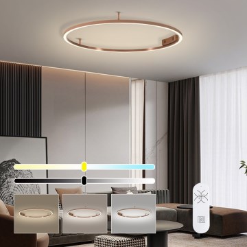 Immax NEO 07326-80C - Candeeiro de teto dimerizável FINO LED/55W/230V 80 cm Tuya ouro rosé + comando remoto