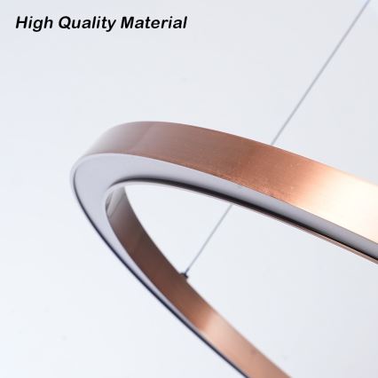 Immax NEO 07327L - Lustre pendente LED dimerizável FINO, suspenso por cabo, LED/55W/230V, 80 cm, Tuya, ouro-rosa + comando remoto