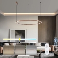 Immax NEO 07328L - LED Lustre dimerizável suspenso por cabo FINO LED/72W/230V 120 cm ouro rosa Tuya + comando remoto