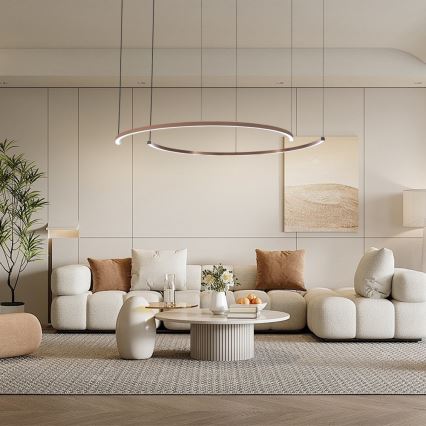 Immax NEO 07328L - Lustre LED dimerizável suspenso por cabo FINO LED/72W/230V 120 cm Tuya ouro rosé + controlo remoto