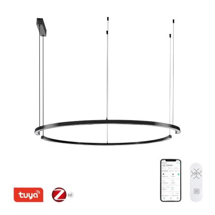 Immax NEO 07329L - Lustre LED regulável suspenso por cabo FINO LED/72W/230V 120 cm Tuya preto + controlo remoto