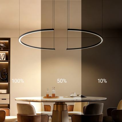 Immax NEO 07329L - Lustre LED regulável suspenso por cabo FINO LED/72W/230V 120 cm Tuya preto + controlo remoto