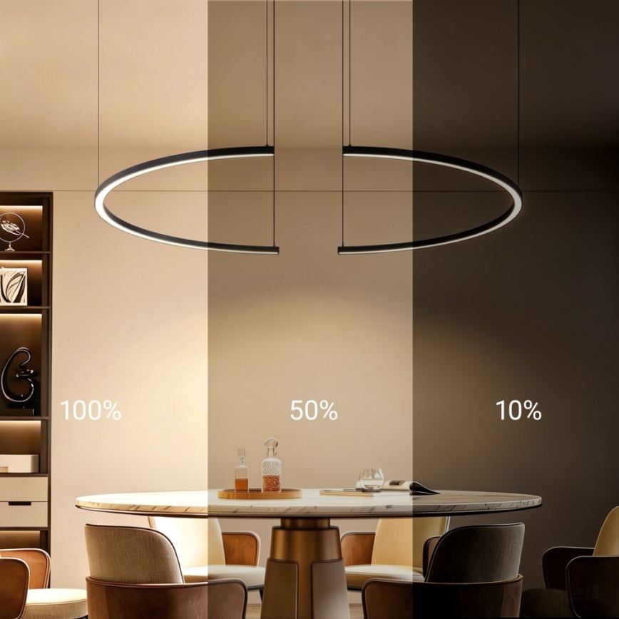 Immax NEO 07329L - Lustre LED regulável suspenso por cabo FINO LED/72W/230V 120 cm Tuya preto + controlo remoto