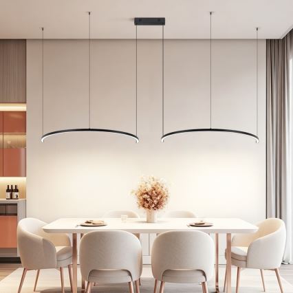 Immax NEO 07329L - Lustre LED regulável suspenso por cabo FINO LED/72W/230V 120 cm Tuya preto + controlo remoto