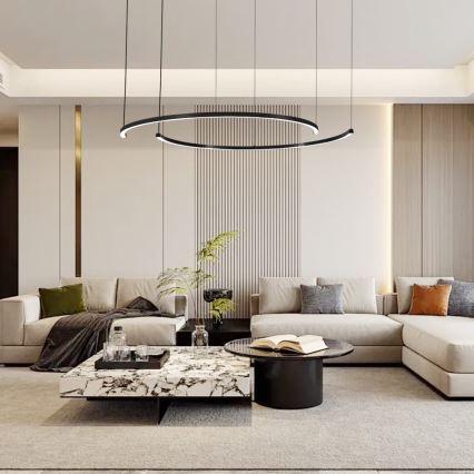 Immax NEO 07329L - Lustre LED regulável suspenso por cabo FINO LED/72W/230V 120 cm Tuya preto + controlo remoto