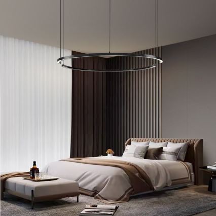 Immax NEO 07329L - Lustre LED regulável suspenso por cabo FINO LED/72W/230V 120 cm Tuya preto + controlo remoto