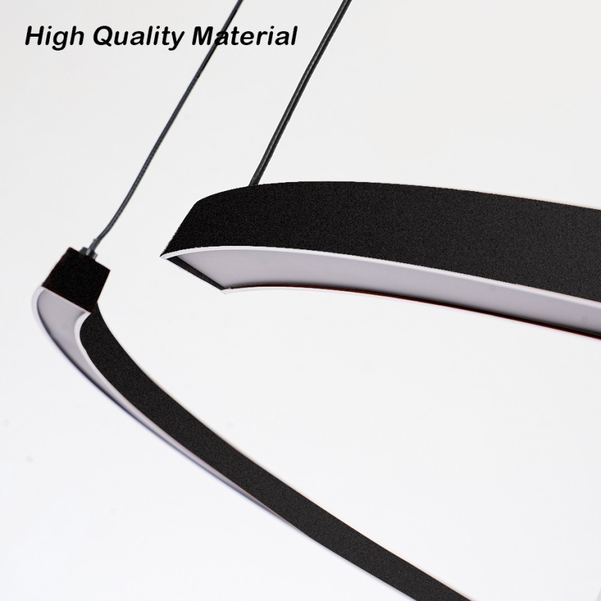 Immax NEO 07329L - Lustre LED regulável suspenso por cabo FINO LED/72W/230V 120 cm Tuya preto + controlo remoto