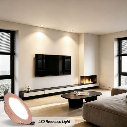Immax NEO 07330L - Downlight LED regulável encastrado LED/12W/230V Wi-Fi Tuya Ø 12 cm ouro rosa