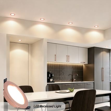 Immax NEO 07330L - Downlight LED regulável encastrado LED/12W/230V Wi-Fi Tuya Ø 12 cm ouro rosa