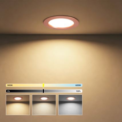 Immax NEO 07330L - Downlight LED regulável encastrado LED/12W/230V Wi-Fi Tuya Ø 12 cm ouro rosa