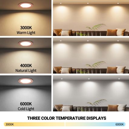 Immax NEO 07330L - Downlight LED regulável encastrado LED/12W/230V Wi-Fi Tuya Ø 12 cm ouro rosa