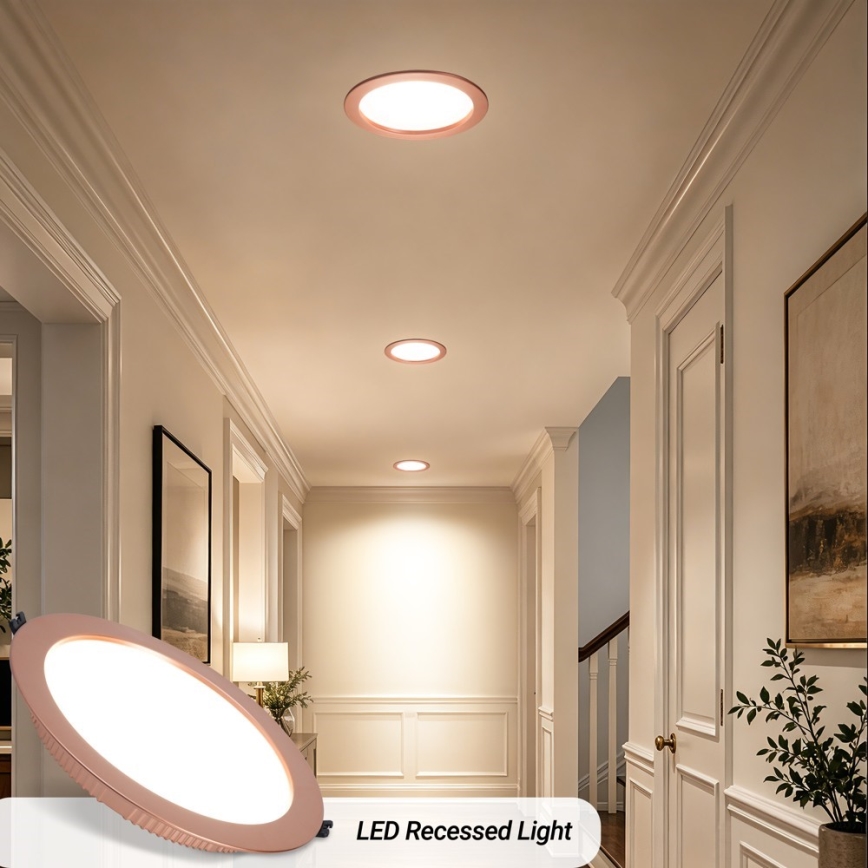 Immax NEO 07331L - Luminária embutida LED regulável DOWN LED/36W/230V Wi‑Fi Tuya, diâmetro 23 cm, ouro rosé