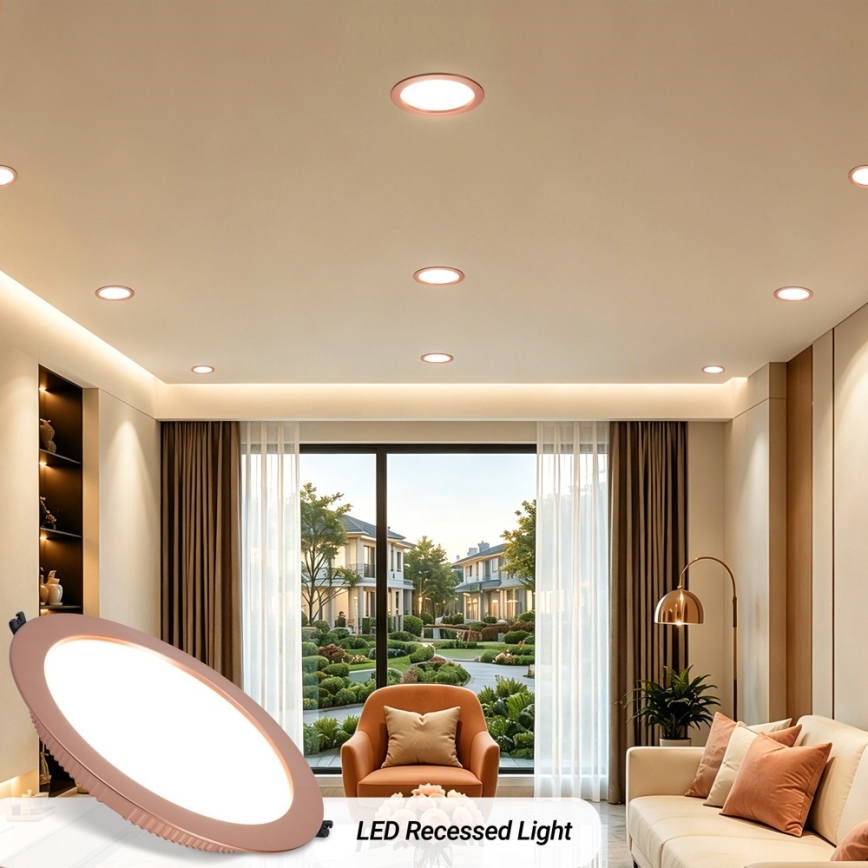 Immax NEO 07331L - Luminária embutida LED regulável DOWN LED/36W/230V Wi‑Fi Tuya, diâmetro 23 cm, ouro rosé