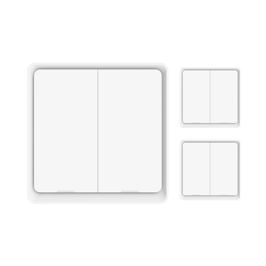 Immax NEO 07507C - CONJUNTO 3x Interruptor de 2 botões SMART 3xCR2430 Zigbee 3.0 Tuya