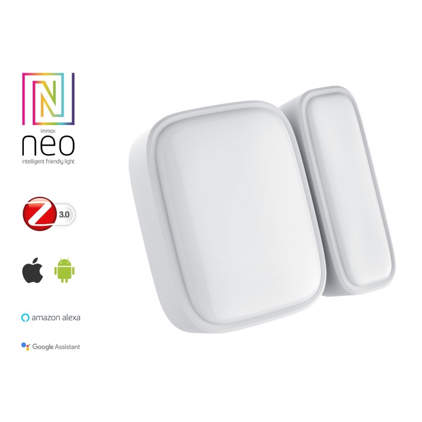 Immax NEO 07511L - CONJUNTO 2x Sensor magnético de portas e janelas SMART 1xCR2032  Zigbee Tuya
