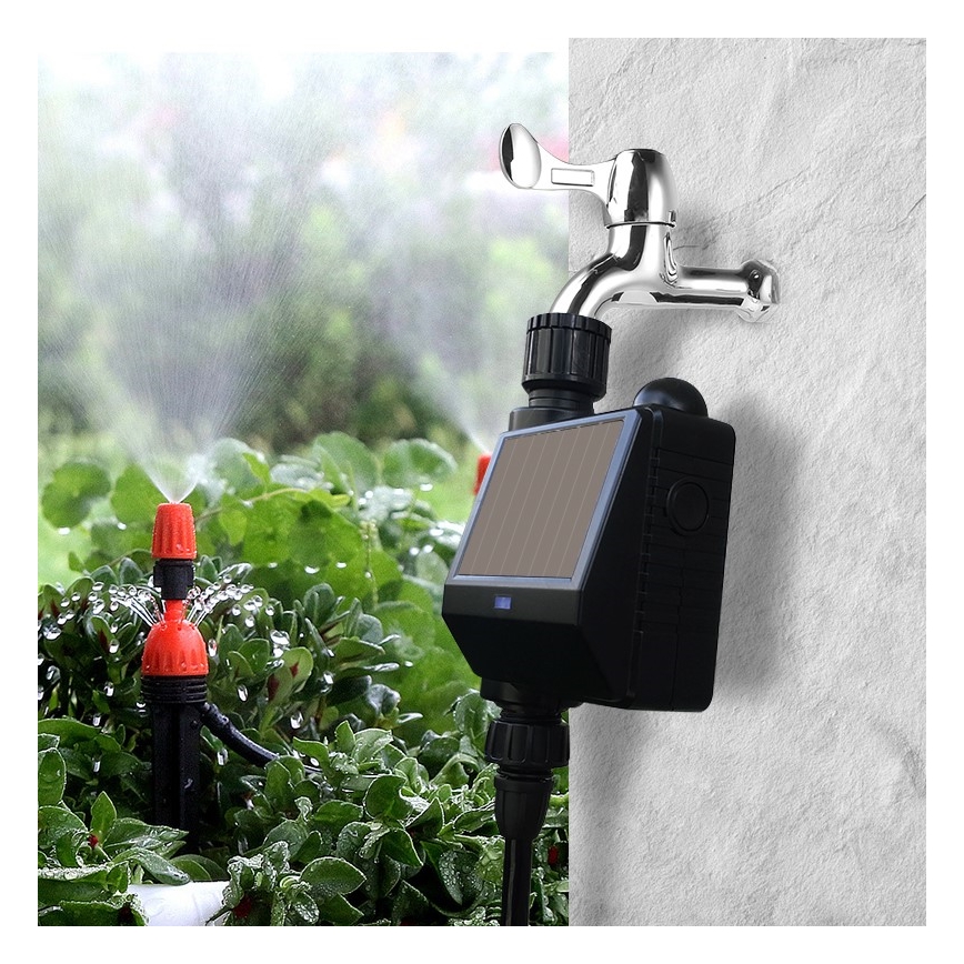 Immax NEO 07524L - Válvula de rega com painel solar 2xAA IP65 Tuya