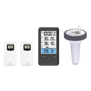 Immax NEO 07529L - Sensor de temperatura inteligente para piscinas + 2x sensores de temperatura e de humidade interior Wi-Fi Tuya