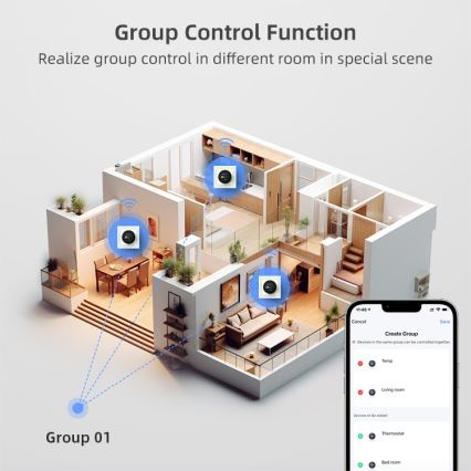 Immax NEO 07535L - Termostato SMART para aquecimento de pavimento elétrico 230V/16A com Wi-Fi Tuya