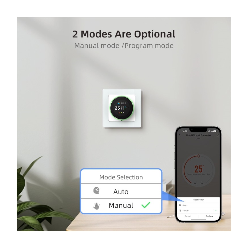 Immax NEO 07535L - Termostato SMART para aquecimento de pavimento elétrico 230V/16A com Wi-Fi Tuya