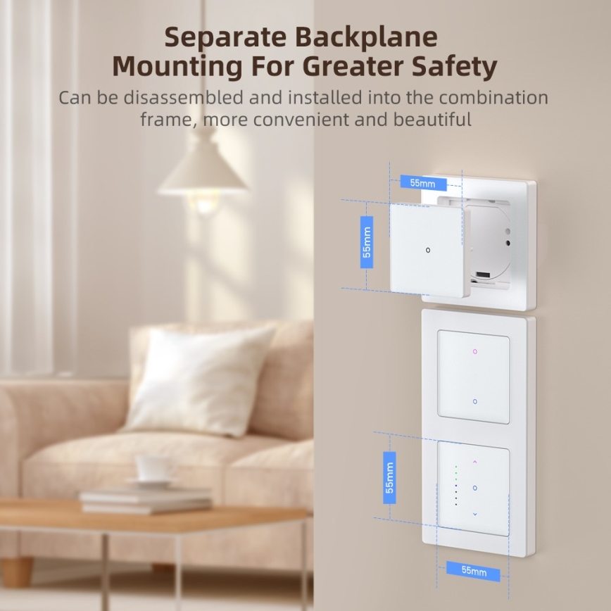 Immax NEO 07538L - Interruptor SMART de 1 botão 230V Wi-Fi Tuya