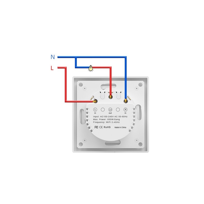 Immax NEO 07549L - Interruptor inteligente de 1 botão 230V Tuya