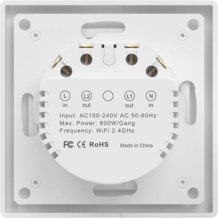 Immax NEO 07550L - Interruptor SMART de 2 botões 230V