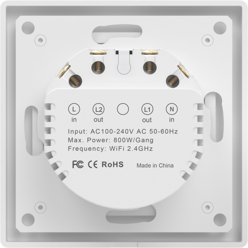Immax NEO 07550L - Interruptor SMART de 2 botões 230V